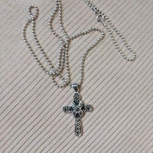 Sterling/marcasite cross
